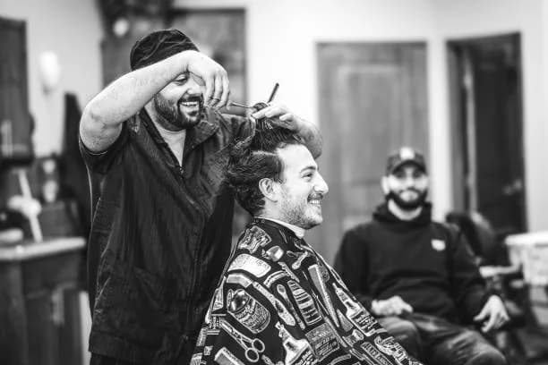 Barber cutting hair