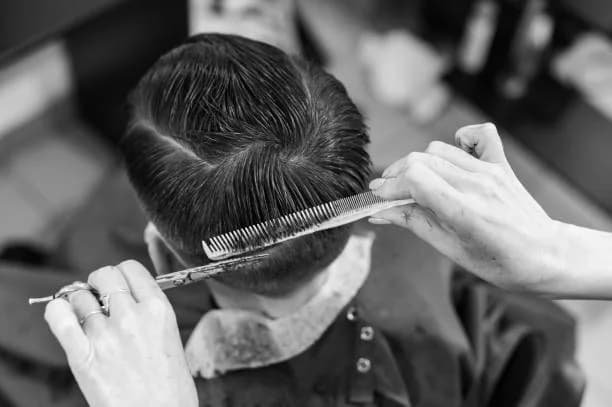 Haircut in progress